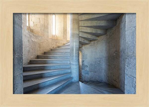 Spiral Stone Staircase In Ancient Tower