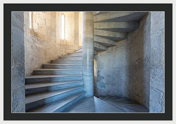 Spiral Stone Staircase In Ancient Tower