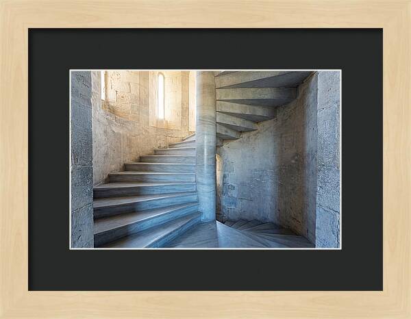 Spiral Stone Staircase In Ancient Tower
