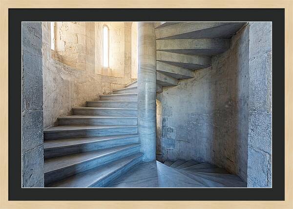Spiral Stone Staircase In Ancient Tower