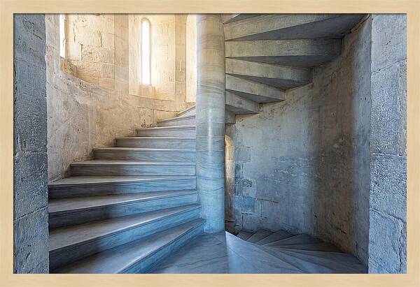Spiral Stone Staircase In Ancient Tower