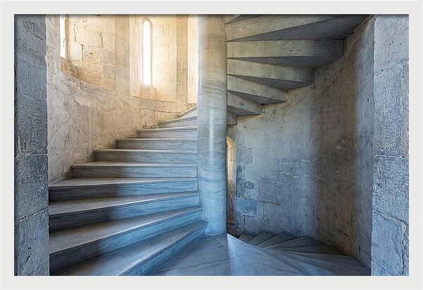 Spiral Stone Staircase In Ancient Tower