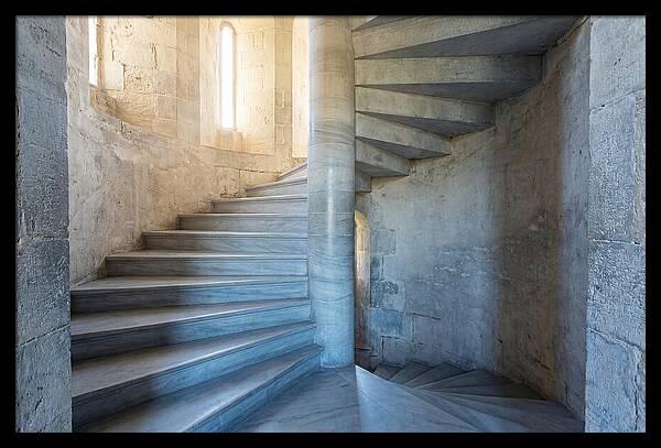 Spiral Stone Staircase In Ancient Tower