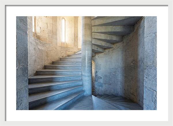 Spiral Stone Staircase In Ancient Tower