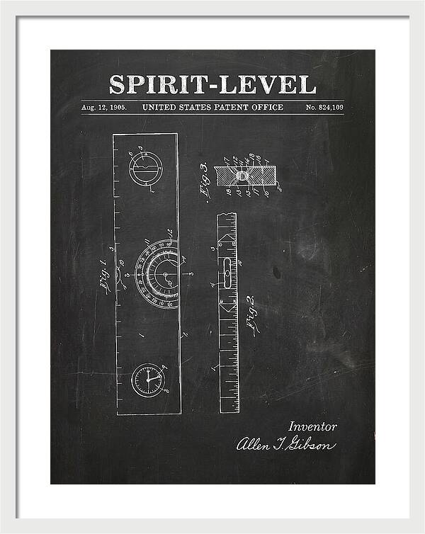 Spirit Level Chalkboard Patent Us824109a
