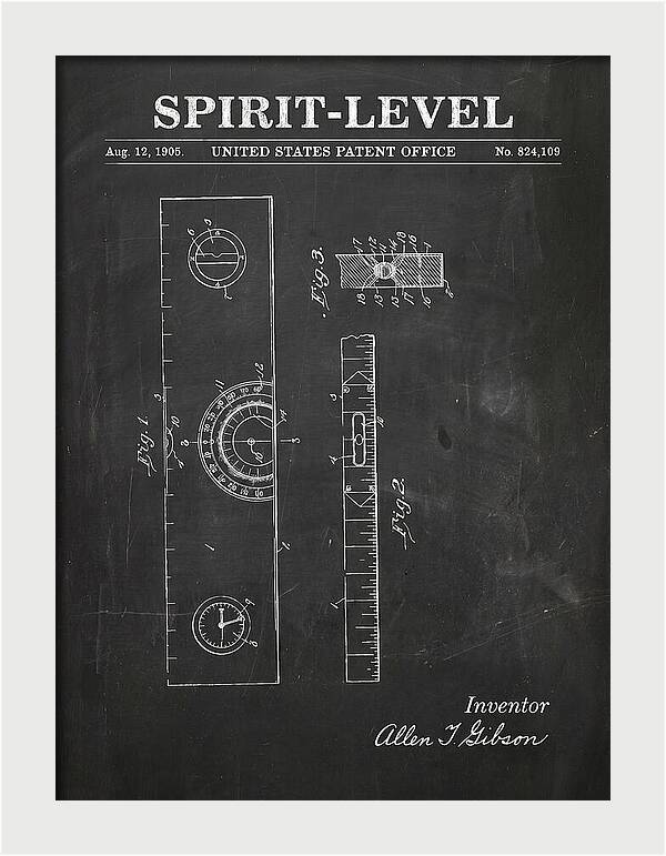 Spirit Level Chalkboard Patent Us824109a
