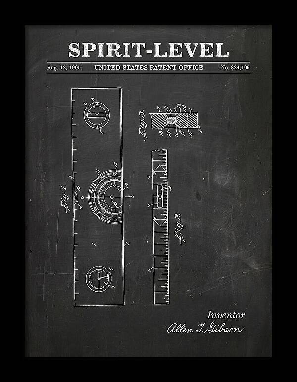 Spirit Level Chalkboard Patent Us824109a