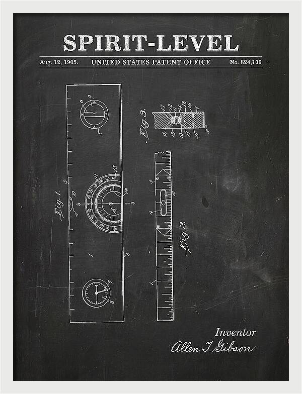 Spirit Level Chalkboard Patent Us824109a