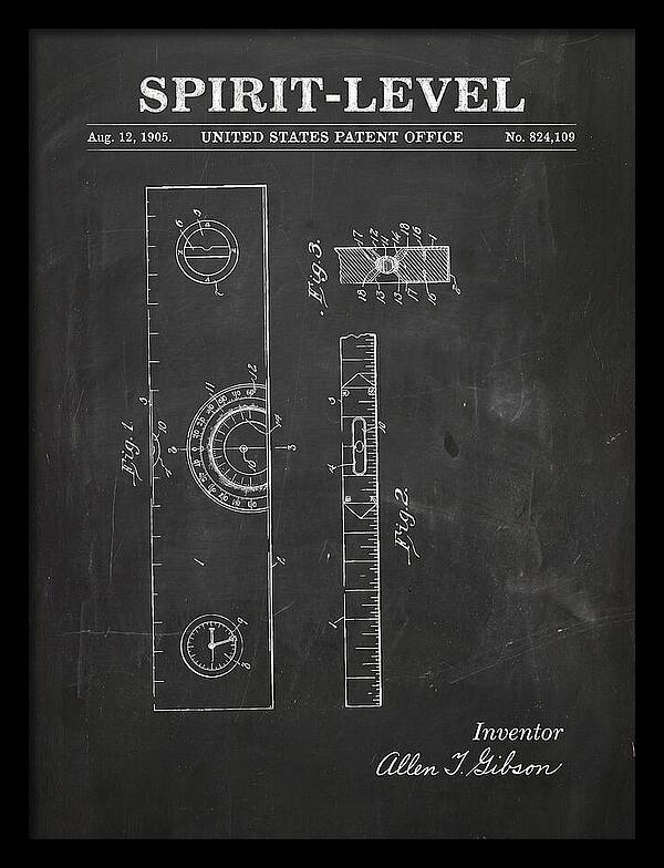 Spirit Level Chalkboard Patent Us824109a