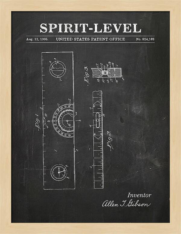 Spirit Level Chalkboard Patent Us824109a