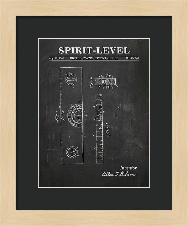 Spirit Level Chalkboard Patent Us824109a