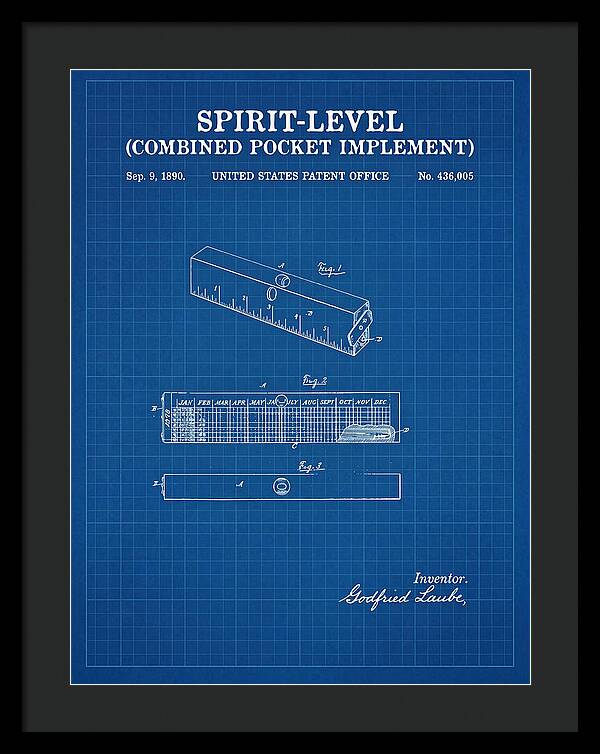Spirit Level Combined Pocket Implement Blueprint Patent Us436005a