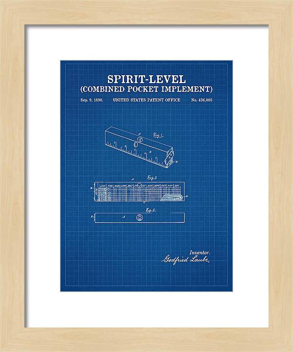 Spirit Level Combined Pocket Implement Blueprint Patent Us436005a