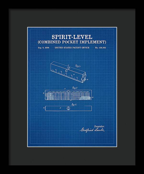 Spirit Level Combined Pocket Implement Blueprint Patent Us436005a