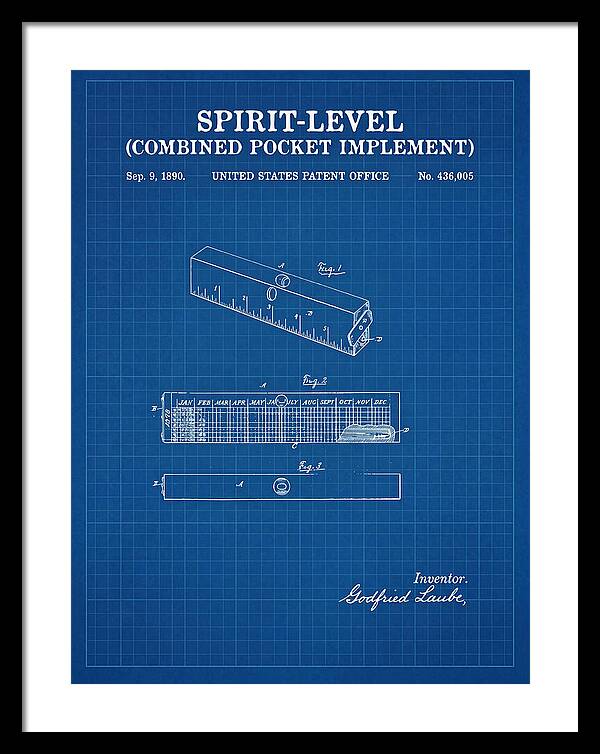 Spirit Level Combined Pocket Implement Blueprint Patent Us436005a