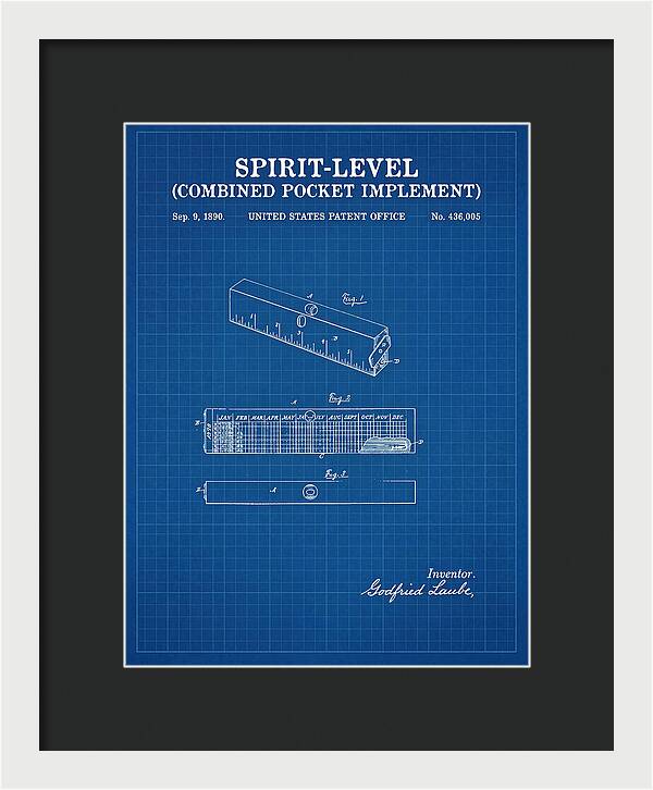 Spirit Level Combined Pocket Implement Blueprint Patent Us436005a