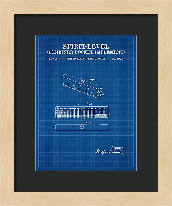 Spirit Level Combined Pocket Implement Blueprint Patent Us436005a