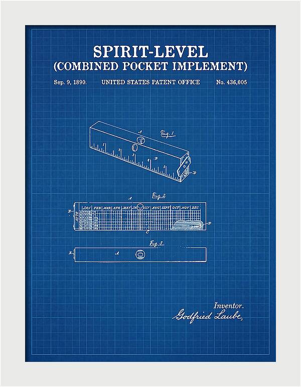 Spirit Level Combined Pocket Implement Blueprint Patent Us436005a