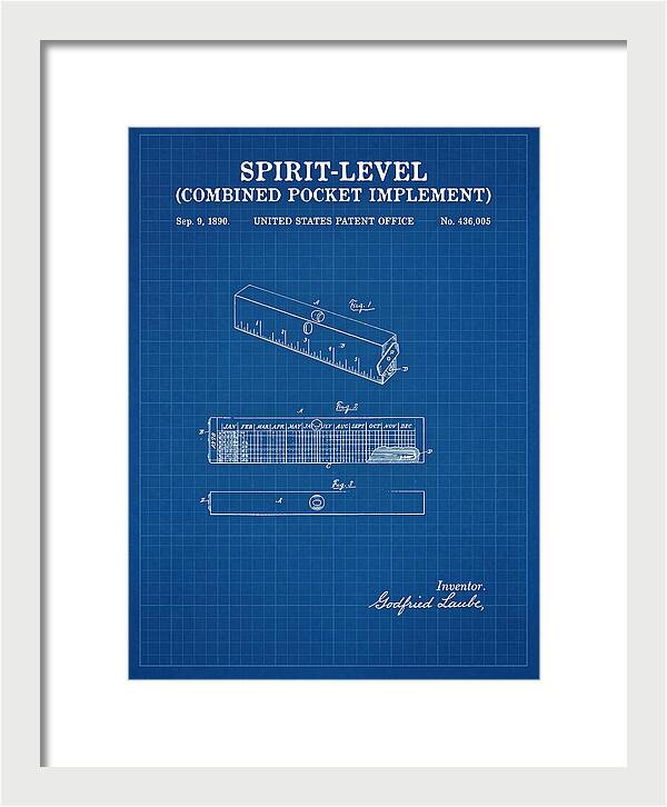 Spirit Level Combined Pocket Implement Blueprint Patent Us436005a