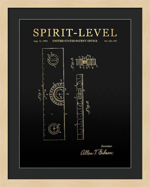 Spirit Level Gold Patent Us824109a