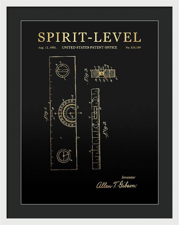 Spirit Level Gold Patent Us824109a