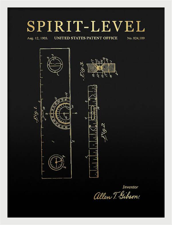 Spirit Level Gold Patent Us824109a