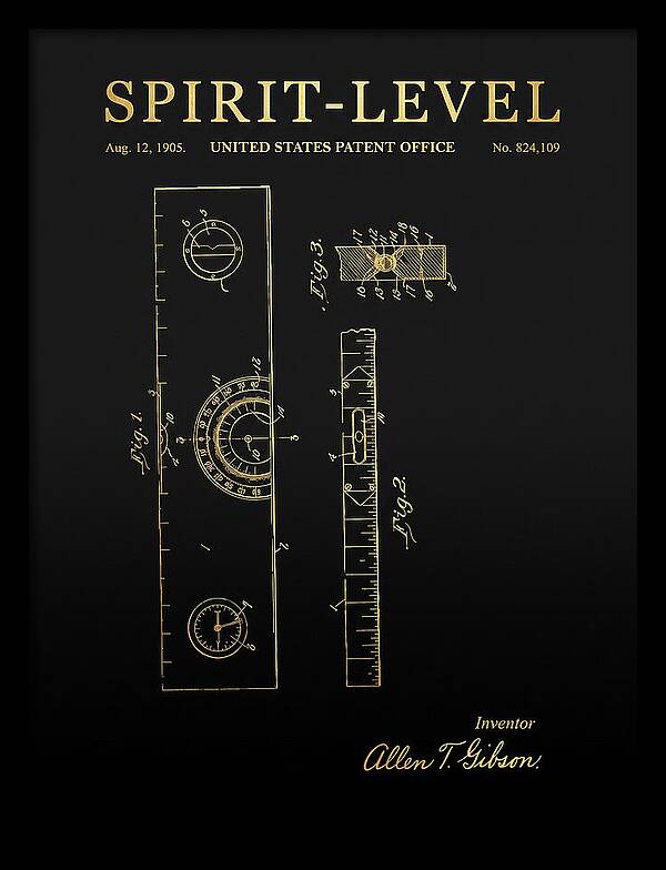 Spirit Level Gold Patent Us824109a