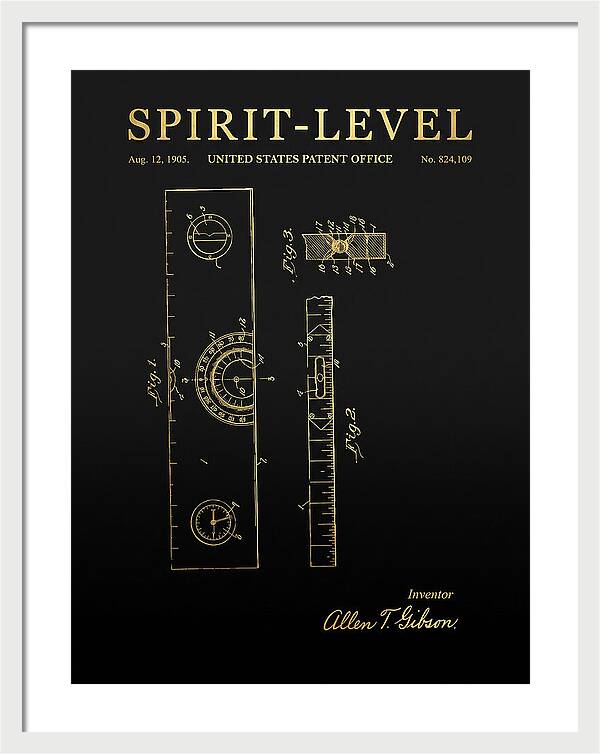 Spirit Level Gold Patent Us824109a