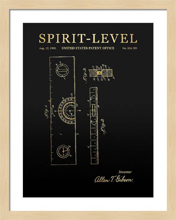 Spirit Level Gold Patent Us824109a