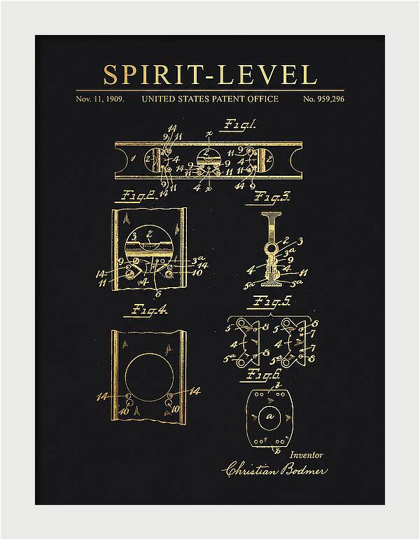 Spirit Level Gold Patent Us959296a