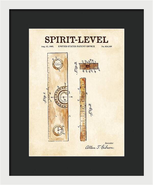 Spirit Level Watercolor Patent Us824109a