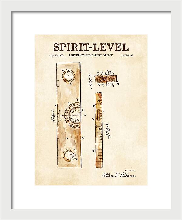 Spirit Level Watercolor Patent Us824109a