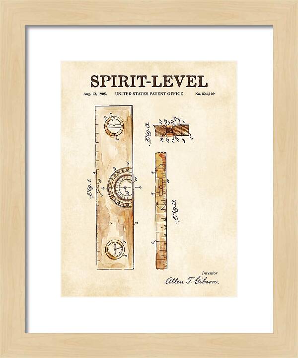 Spirit Level Watercolor Patent Us824109a