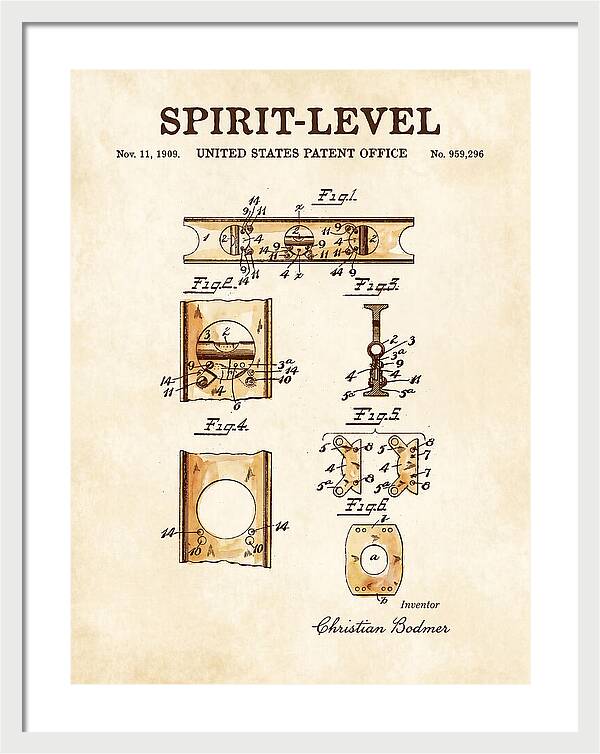 Spirit Level Watercolor Patent Us959296a