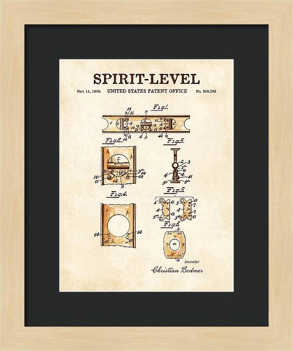 Spirit Level Watercolor Patent Us959296a