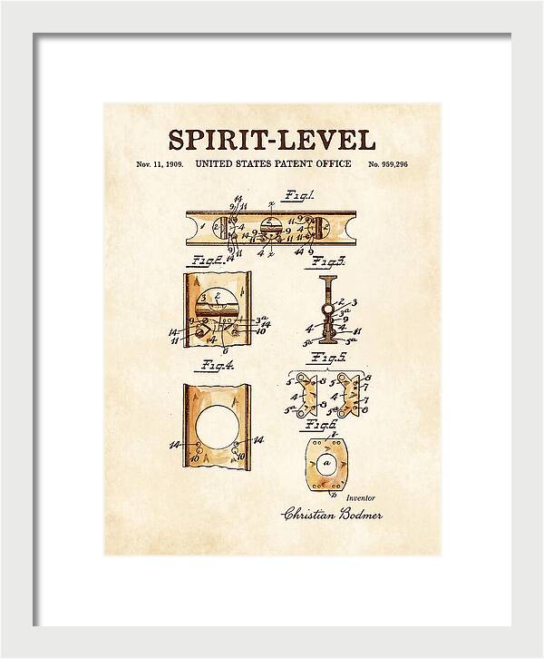 Spirit Level Watercolor Patent Us959296a