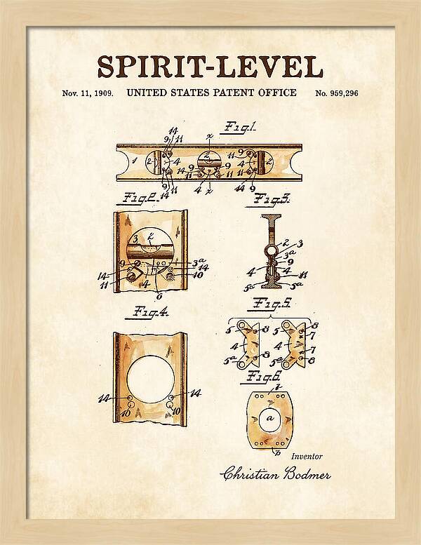 Spirit Level Watercolor Patent Us959296a