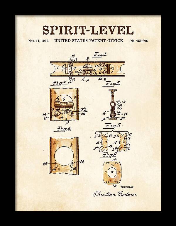 Spirit Level Watercolor Patent Us959296a