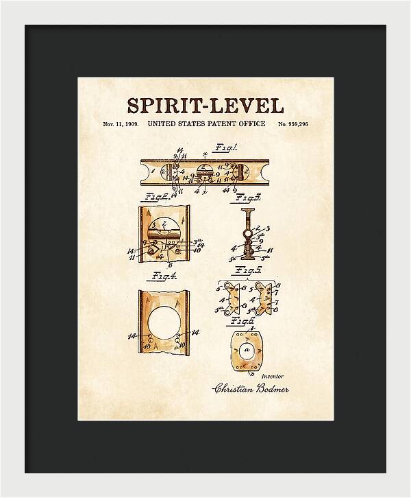 Spirit Level Watercolor Patent Us959296a