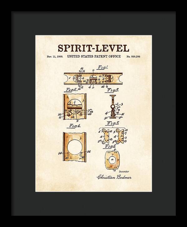 Spirit Level Watercolor Patent Us959296a