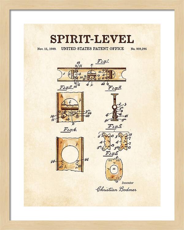 Spirit Level Watercolor Patent Us959296a