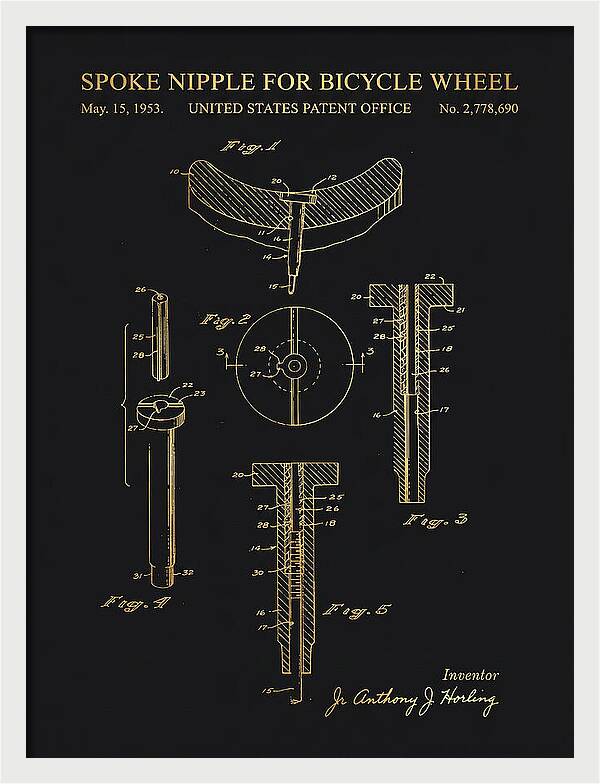 Spoke Nipple For Bicycle Wheel Gold Patent Us2778690a