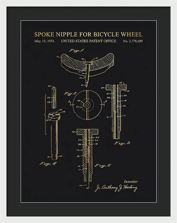 Spoke Nipple For Bicycle Wheel Gold Patent Us2778690a