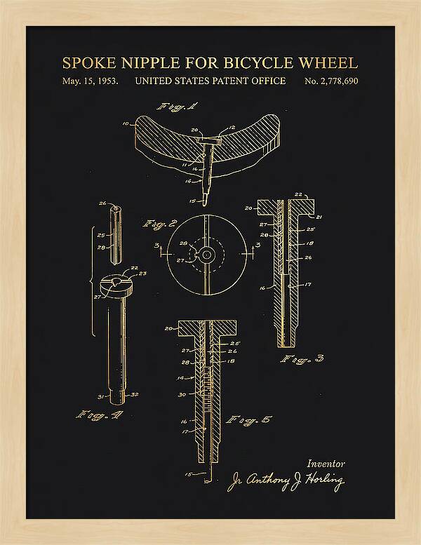 Spoke Nipple For Bicycle Wheel Gold Patent Us2778690a