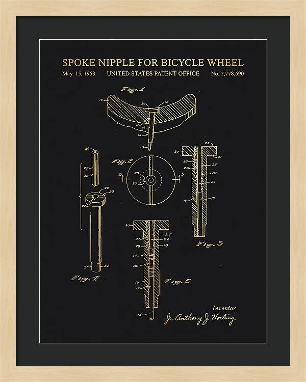 Spoke Nipple For Bicycle Wheel Gold Patent Us2778690a