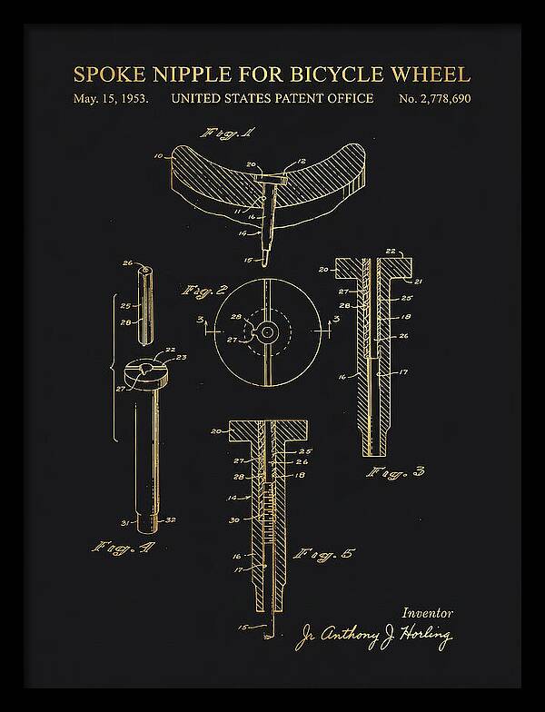 Spoke Nipple For Bicycle Wheel Gold Patent Us2778690a
