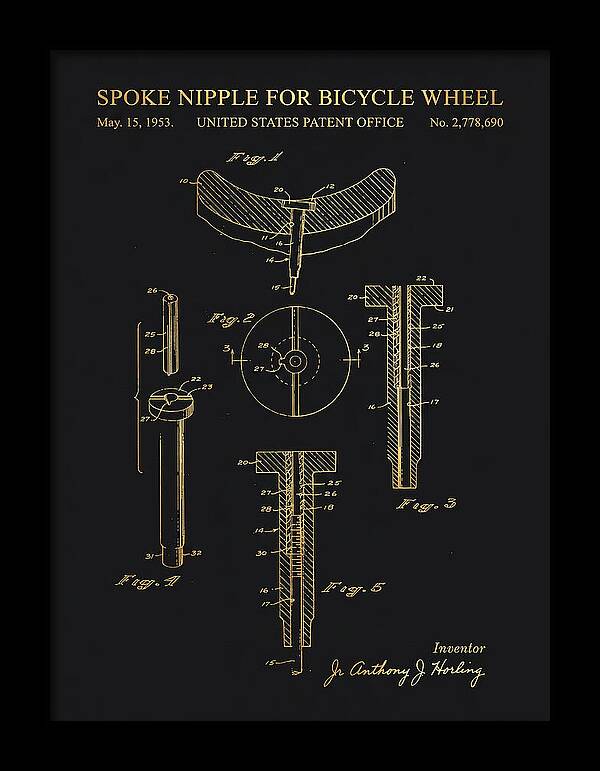 Spoke Nipple For Bicycle Wheel Gold Patent Us2778690a