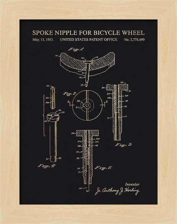 Spoke Nipple For Bicycle Wheel Gold Patent Us2778690a