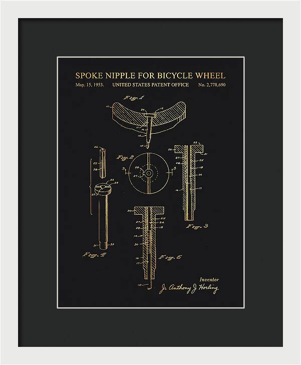 Spoke Nipple For Bicycle Wheel Gold Patent Us2778690a