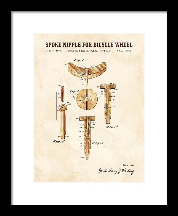 Spoke Nipple For Bicycle Wheel Watercolor Patent Us2778690a